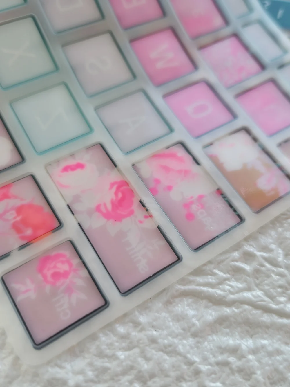 Keyboard Protector Silicone Cover - Teal & Floral